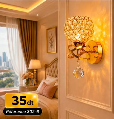 Applique Murale Élégance Dorée | Top Déco Tunisie