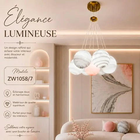Lustre Moderne 7 Branches – Élégance Contemporaine