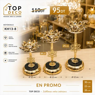 Porte-Bougie Luxe | Top Déco Tunisie