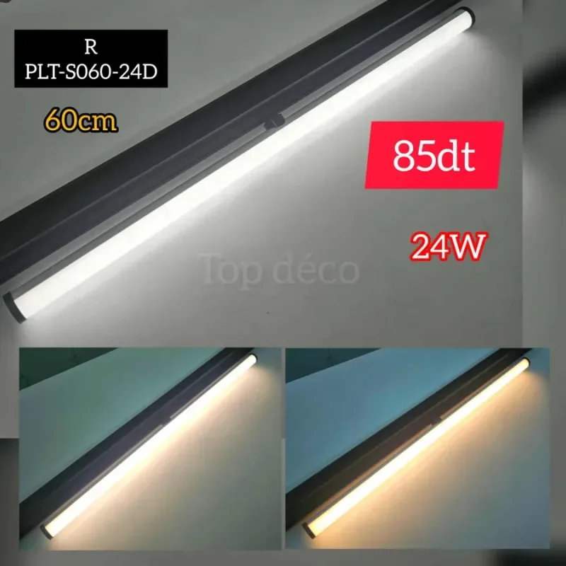 Barre LED sur Rail – 60 cm – 24W – 3 Modes d’Éclairage | Top Déco Tunisie