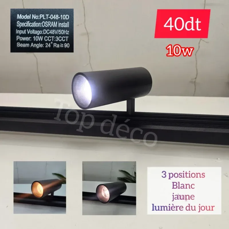 Spot LED Orientable 10W – Éclairage Précis et Moderne | Top Déco Tunisie