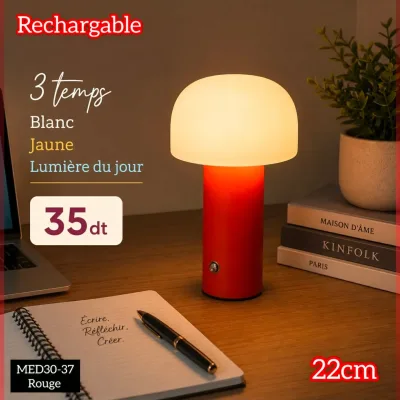 Veilleuse de Table de Nuit Rouge LED | Top Déco Tunisie