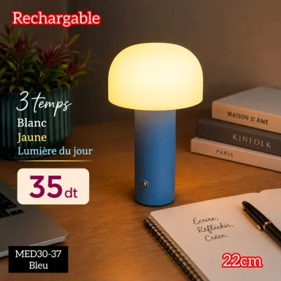 Veilleuse de Table de Nuit Bleu LED | Top Déco Tunisie