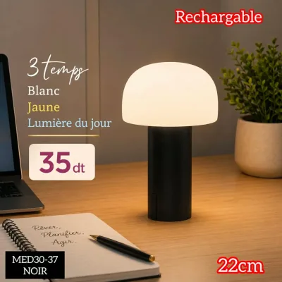 Veilleuse de Table de Nuit Noir | Top Déco Tunisie