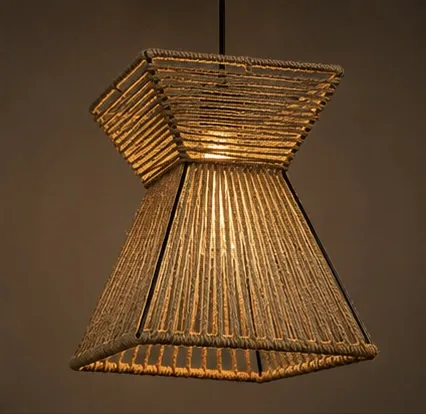 Suspension en Corde Naturelle Tressée – Lustre Bohème Design
