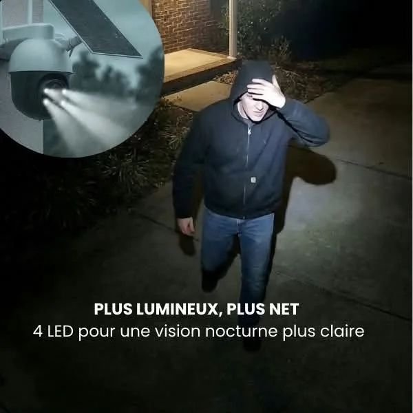 Caméra de Surveillance Rechargeable avec Panneau Solaire