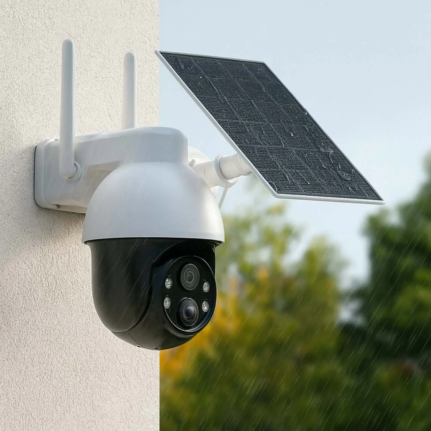 Caméra de Surveillance Rechargeable avec Panneau Solaire