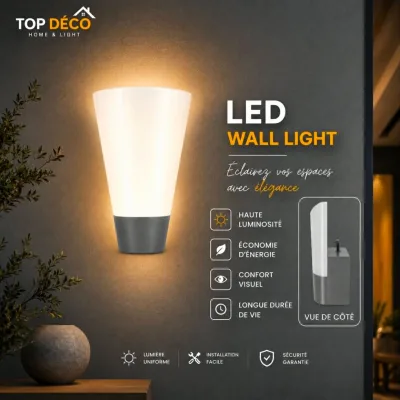 Applique Murale LED Extérieure Blanche | Top Déco Tunisie