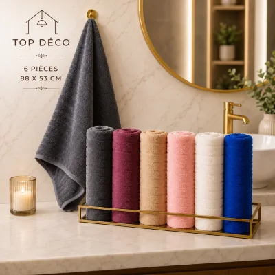 Lot de 6 Serviettes  Premium – Format 88 × 53 cm | Top Déco Tunisie
