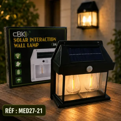 Applique Murale Solaire LED Double Filament avec Détecteur de Mouvement | Top Déco Tunisie