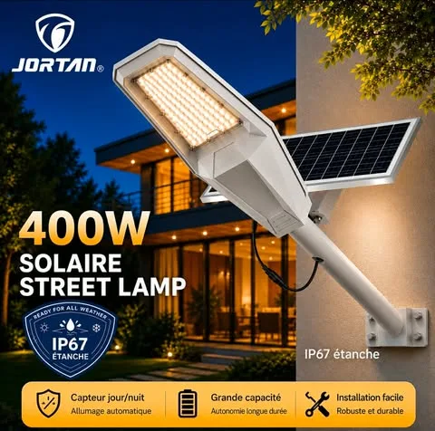 Projecteur Solaire LED 400W IP67 – Éclairage Extérieur Haute Puissance