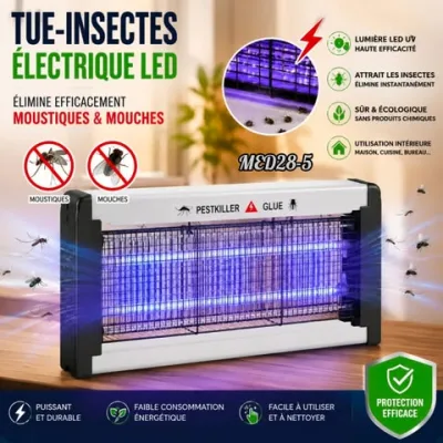 Tue-Insectes Électrique LED – Anti-Moustiques & Anti-Mouches Haute Efficacité | Top Déco Tunisie