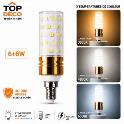 Ampoule LED E14 6+6W – Double Éclairage Haute Performance | Top Déco Tunisie