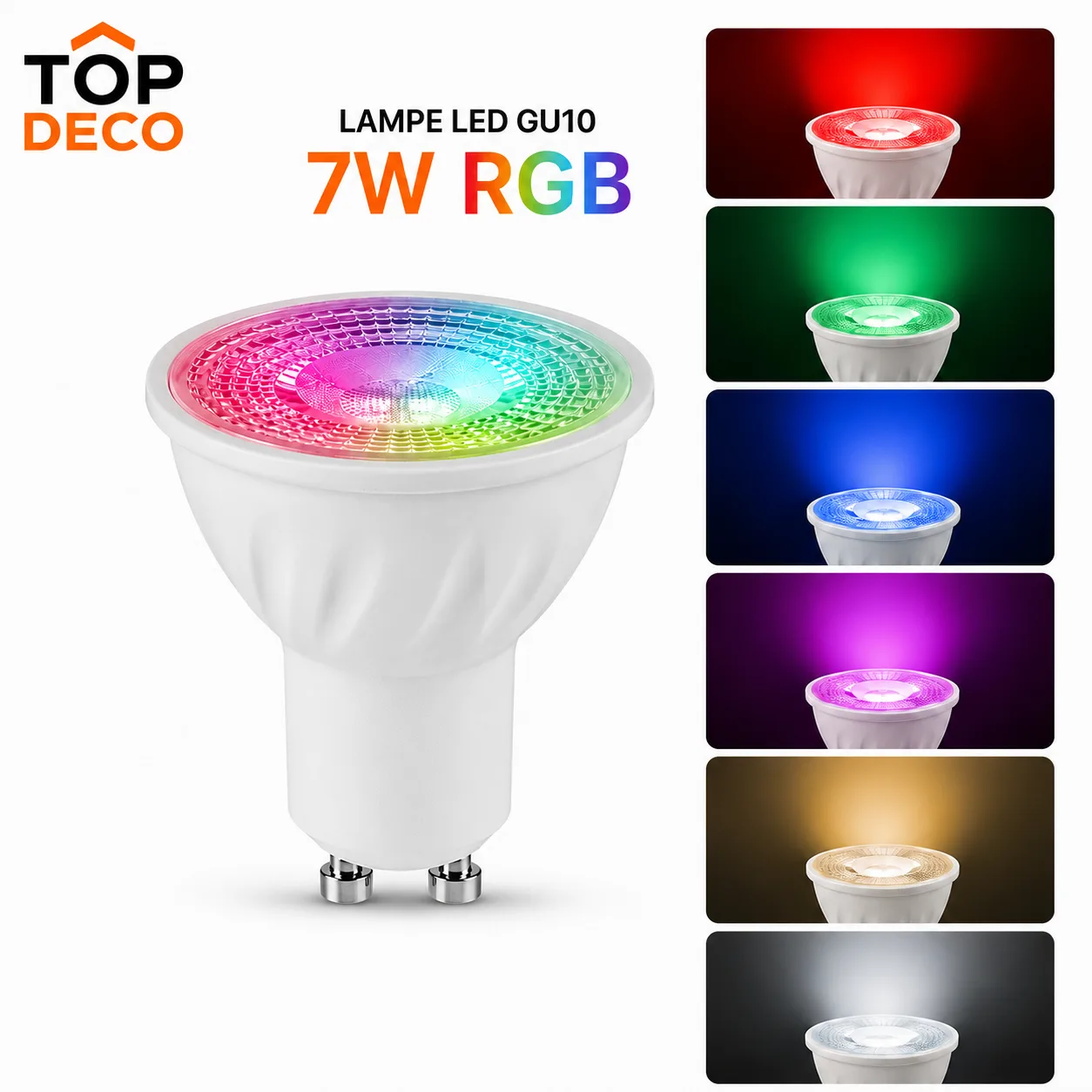 Ampoule LED GU10 7W RGB Multicolore