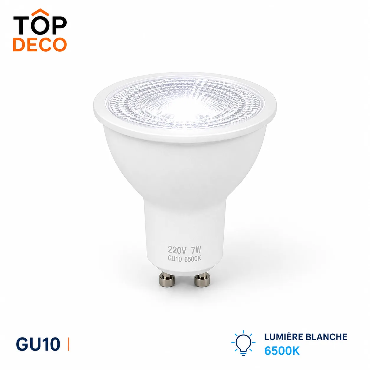 Ampoule LED GU10 7W 6500K – Blanc Froid Haute Luminosité