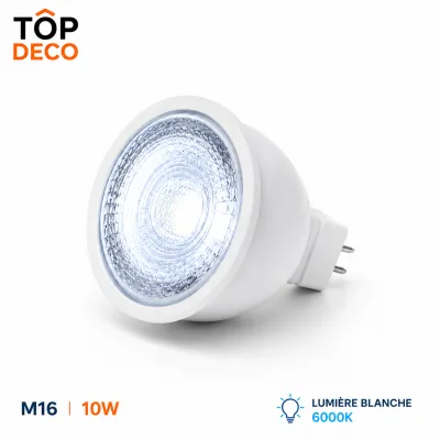 Ampoule LED M16 10W 6000K – Blanc Froid Haute Luminosité | Top Déco Tunisie