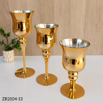 Set de 3 Porte-Bougies Élégance Dorée – Décoration de Luxe | Top Déco Tunisie