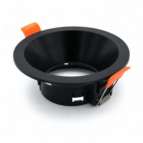 Socle Encastrable Rond en PVC Noir pour Spot LED