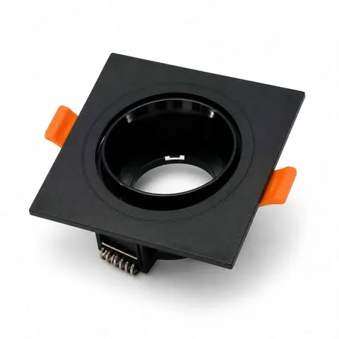 Socle Amovible Carré en PVC Noir pour Spot LED