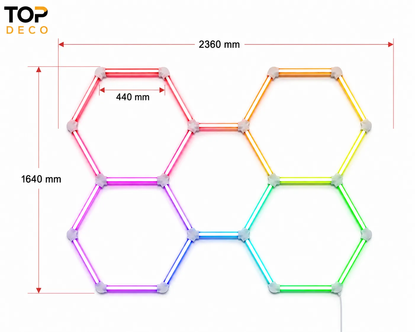 Kit LED Hexagonal RGB 168W – Éclairage Mural Multicolore Design pour Gaming Room, Chambre & Décoration Intérieure
