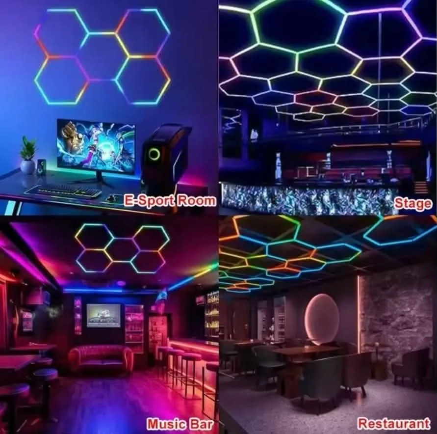 Kit LED Hexagonal RGB Intelligent avec Application – Éclairage Mural Connecté Multicolore 16 Millions de Couleurs