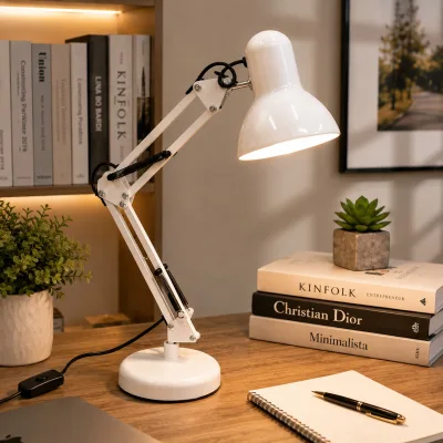 Lampe de Bureau Articulée Blanche – Bras Réglable et Orientable | Top Déco Tunisie
