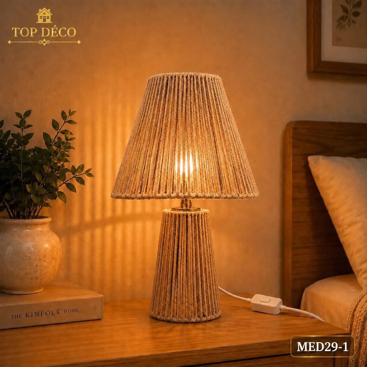 Veilleuse de Table en Corde Naturelle