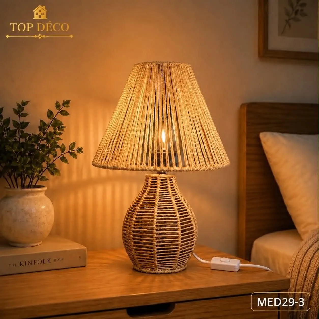 Veilleuse de Table en Corde Naturelle