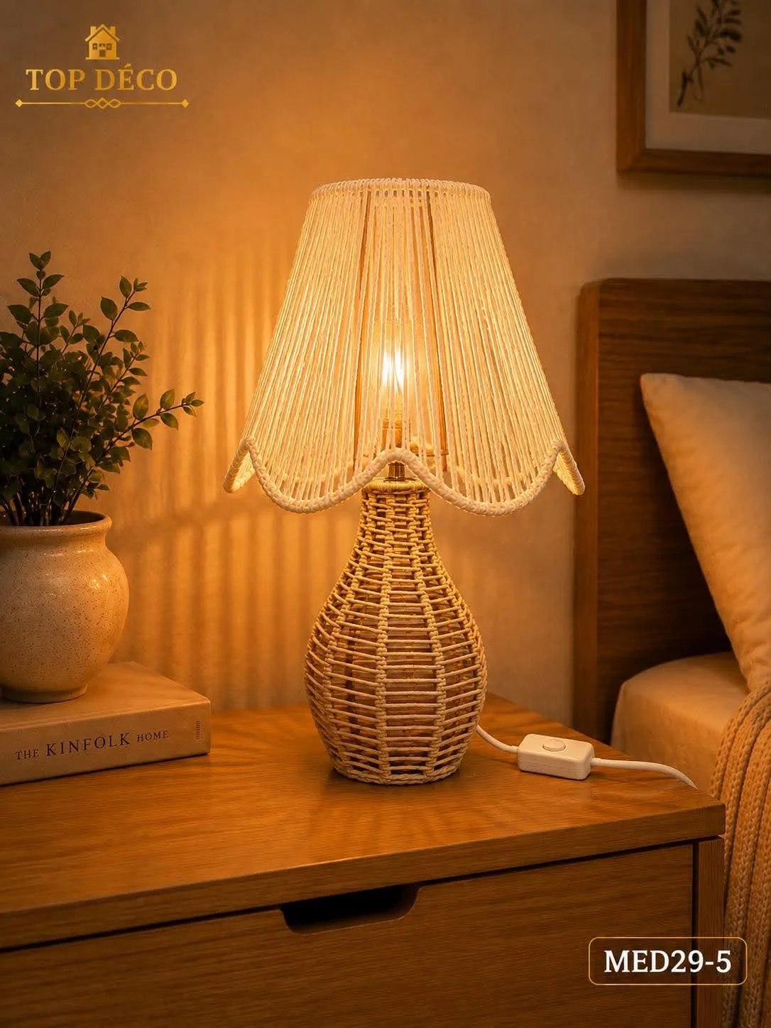 Veilleuse de Table en Corde Naturelle