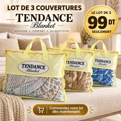 Pack couverture 3 pièces | Top Déco Tunisie