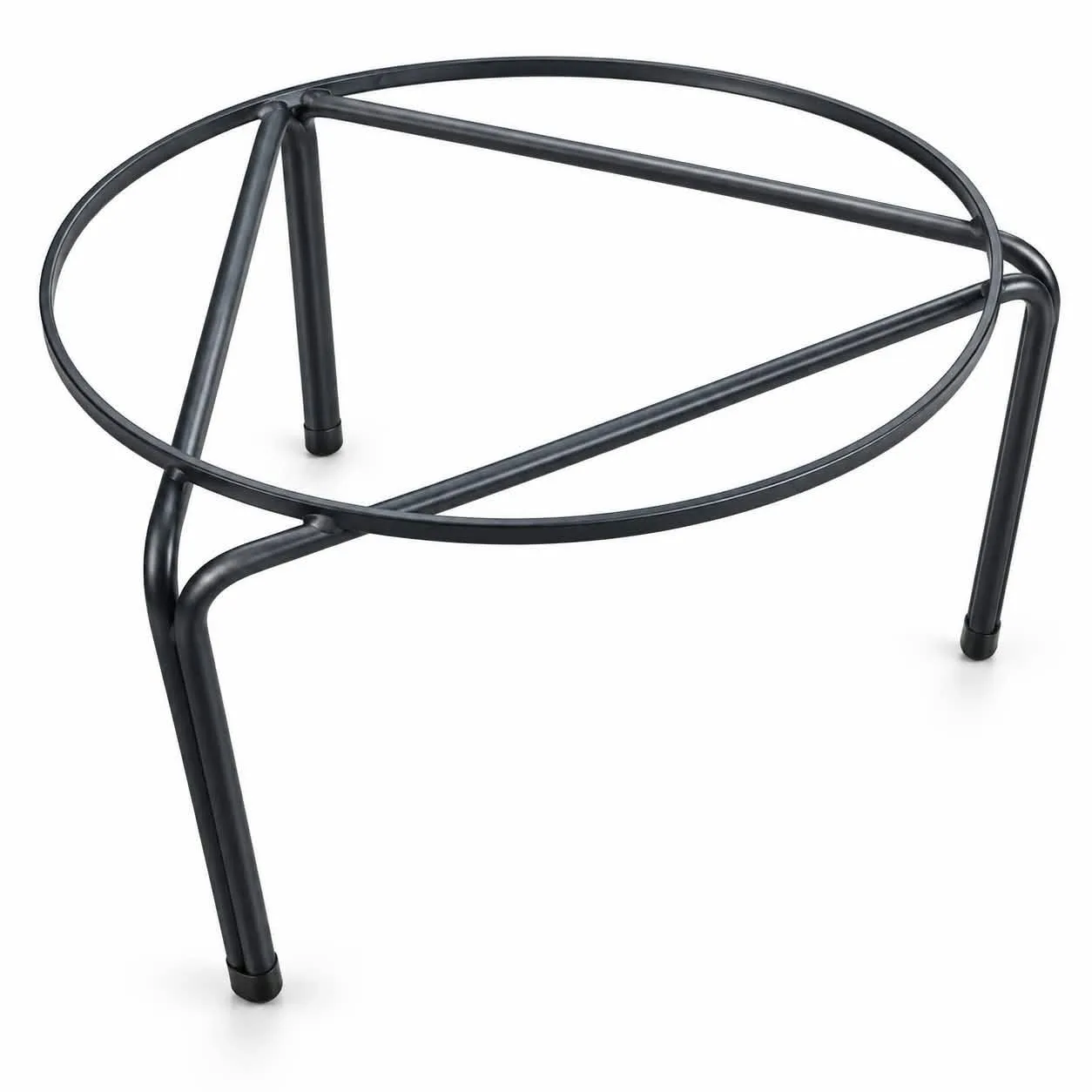 Support de Citerne d’Huile 30L Rond en Métal Noir – Support Surélevé à 3 Pieds