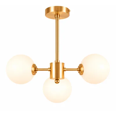 Suspension moderne 3 branches dorée | Top Déco Tunisie