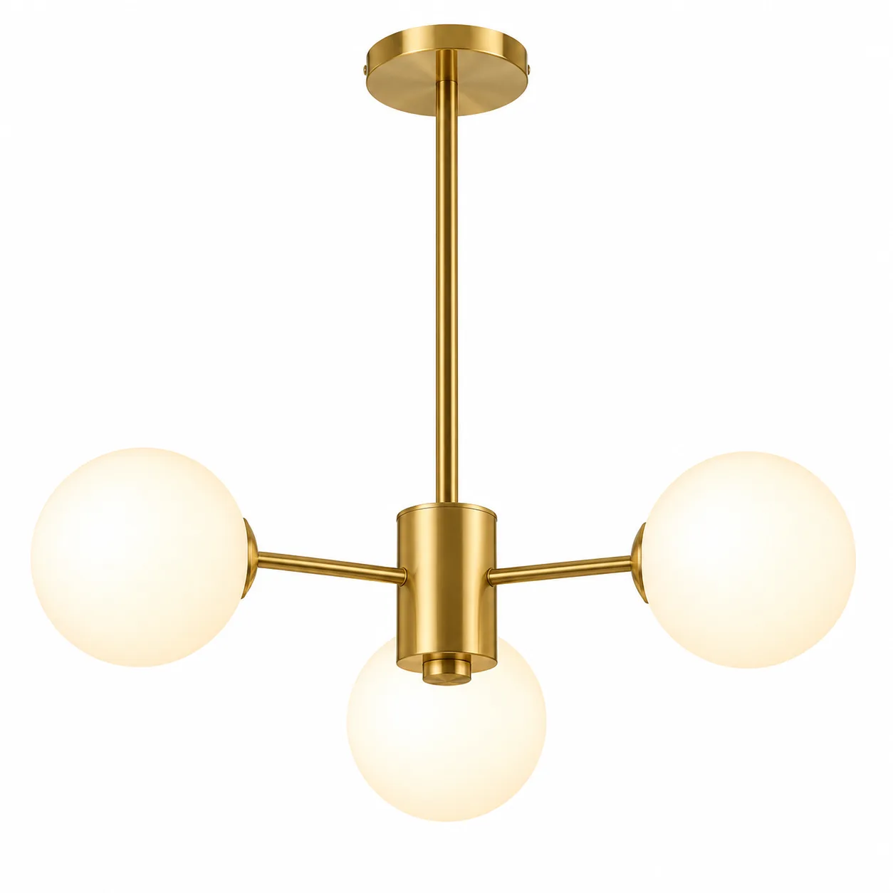 Suspension moderne 3 branches bronze