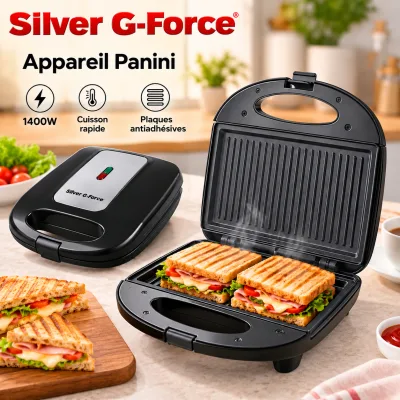 Appareil à Panini Électrique Silver G-Force 1400W | Top Déco Tunisie