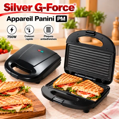 Appareil à Panini Électrique Silver G-Force 750W | Top Déco Tunisie