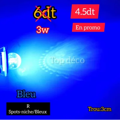 Spot Niche LED Sucette Bleu 3W | Top Déco Tunisie