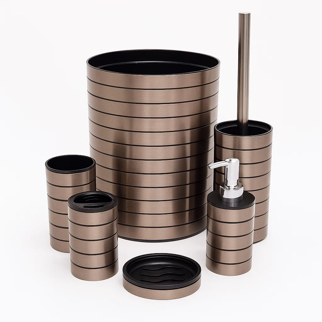 Série d’Accessoires de Salle de Bain Bronze – Ensemble  Élégant | Top Déco Tunisie