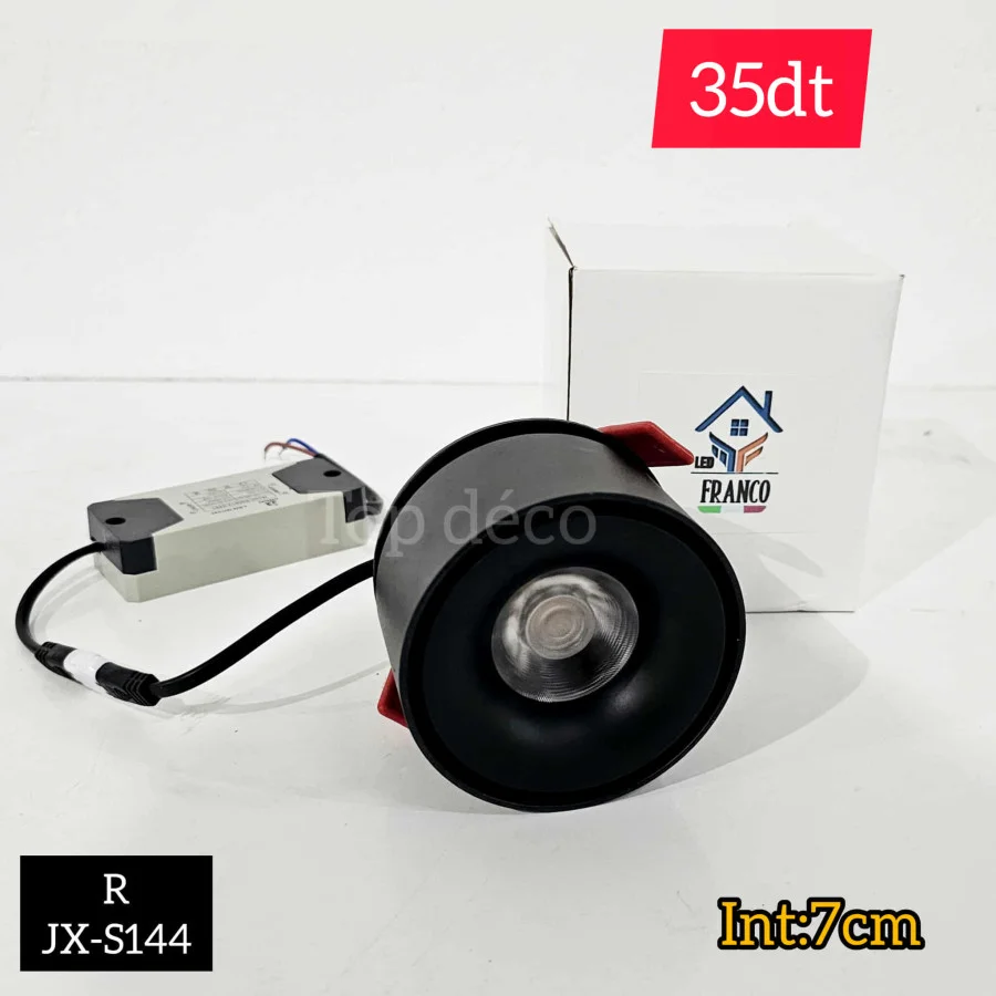 Spot LED Encastrable Noir | Top Déco Tunisie