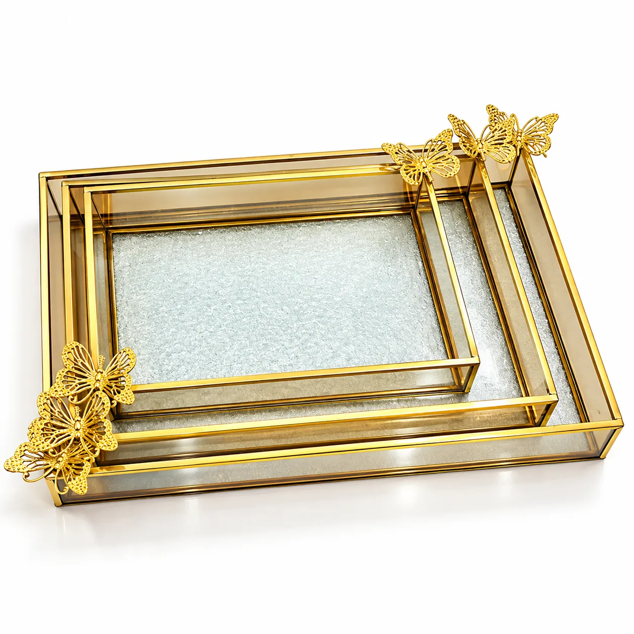 Set de 3 Plateaux en Verre Élégants – Design Chic et Moderne