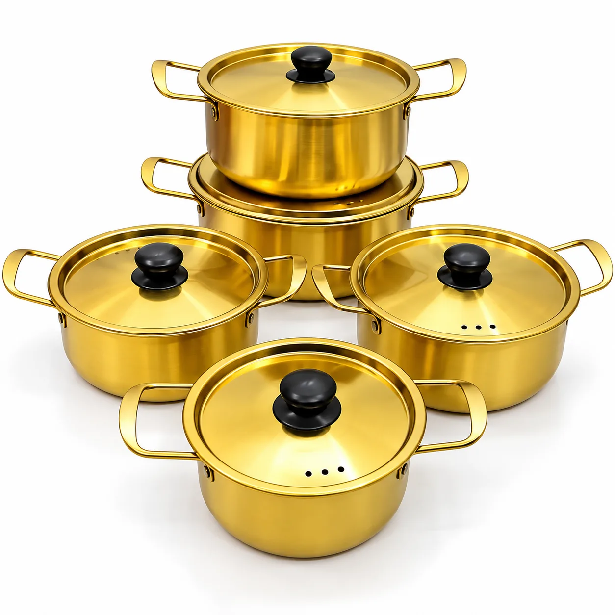 Set de 5 Marmites Dorées