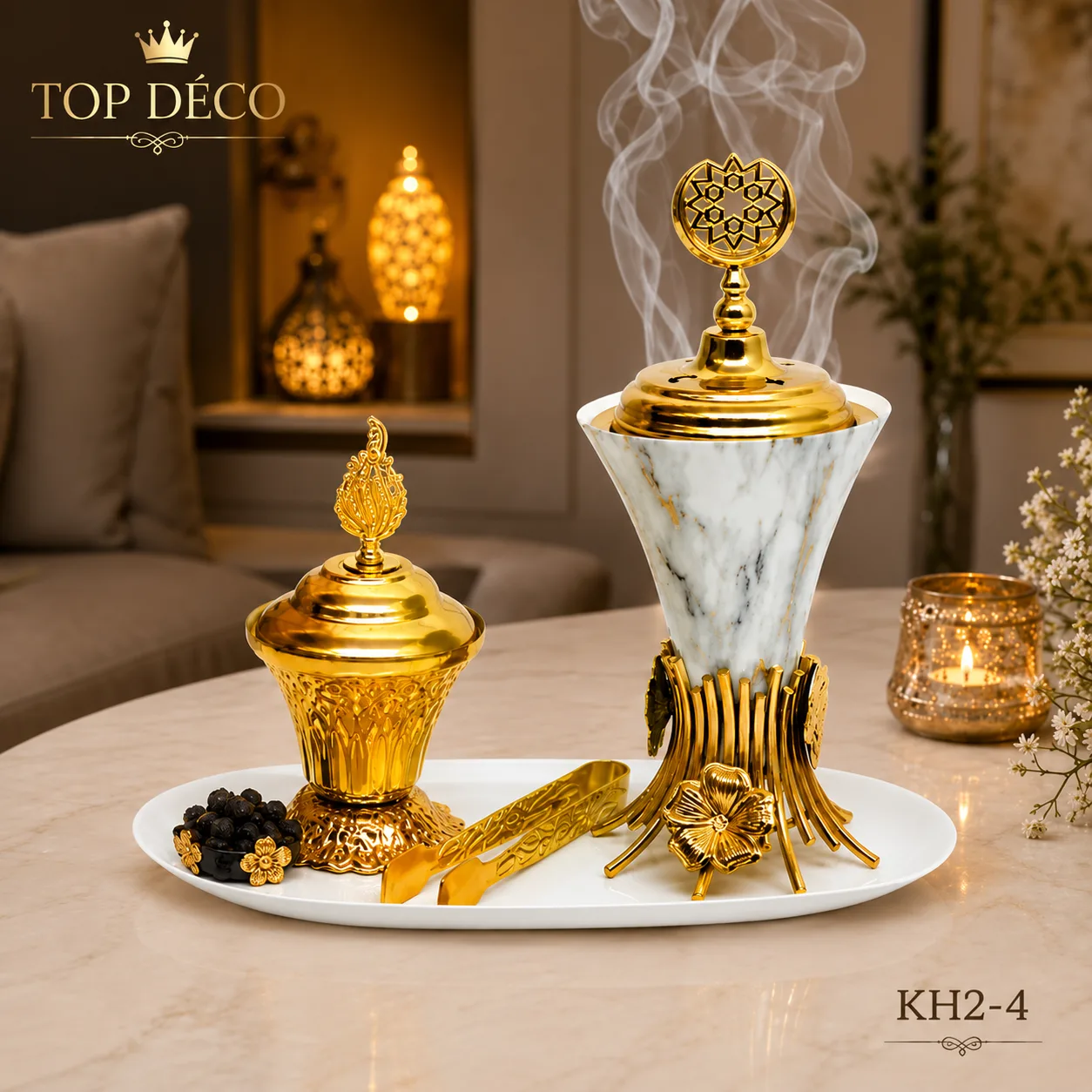 Encensoir Artistique cerf doré – Décoration raffinée
