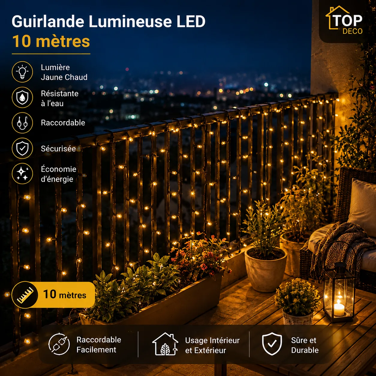 Guirlande Lumineuse Noir