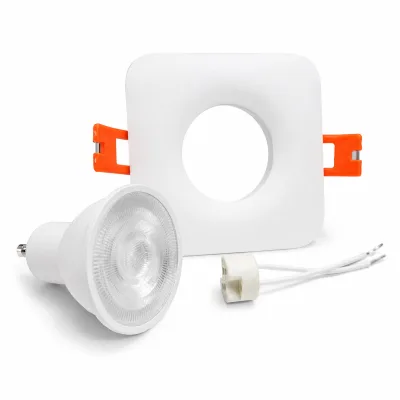 Spot Encastrable Aluminium Blanc avec Lampe LED 7W avec Douille 8CM | Top Déco Tunisie