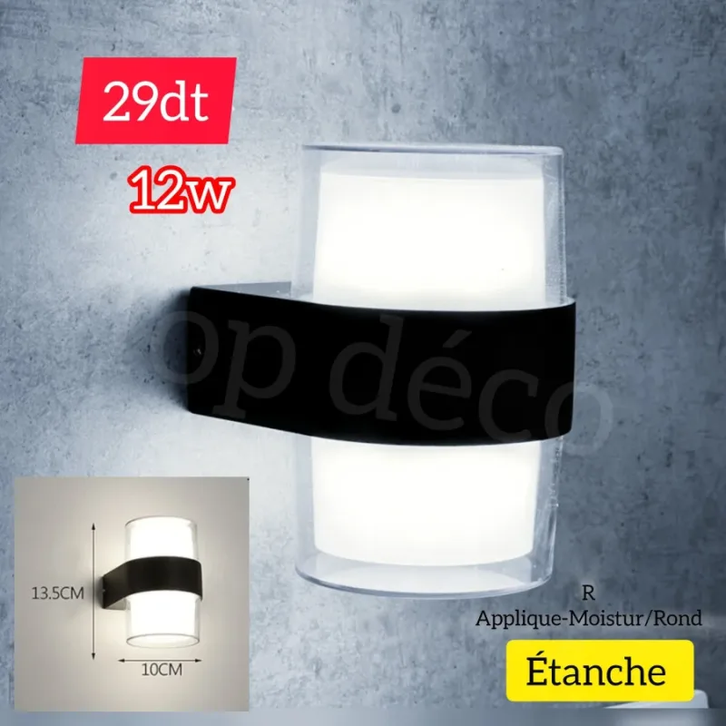 Applique Murale Étanche Ronde – Design Moderne LED | Top Déco Tunisie