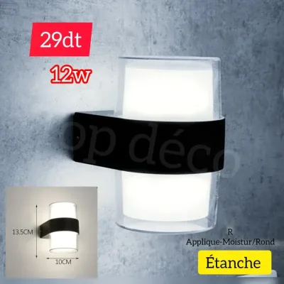 Applique Murale Étanche Ronde – Design Moderne LED | Top Déco Tunisie