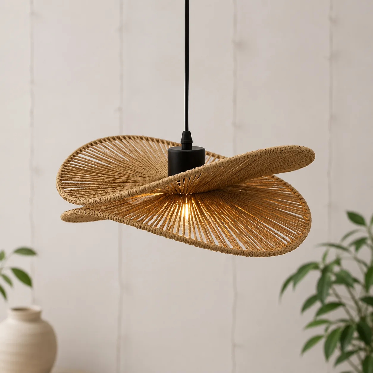 Lustre Suspendu en Corde Naturelle 30cm