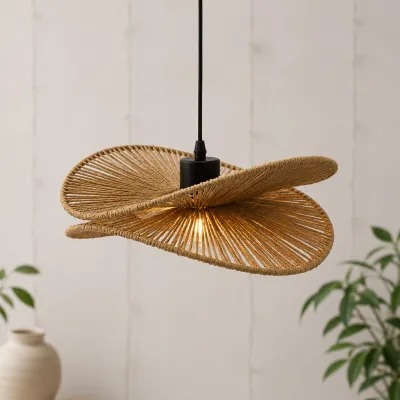 Lustre Suspendu en Corde Naturelle 30cm | Top Déco Tunisie