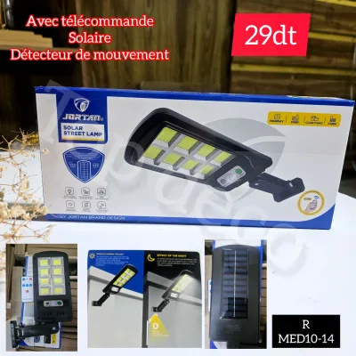 Projecteur Solaire LED JORTAN avec Détecteur de Mouvement-400w | Top Déco Tunisie