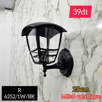 Applique Murale Extérieure Noire 28 cm – Style Moderne | Top Déco Tunisie