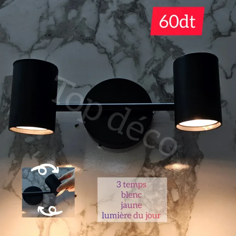 Applique Murale Double Spot Rotative | Top Déco Tunisie